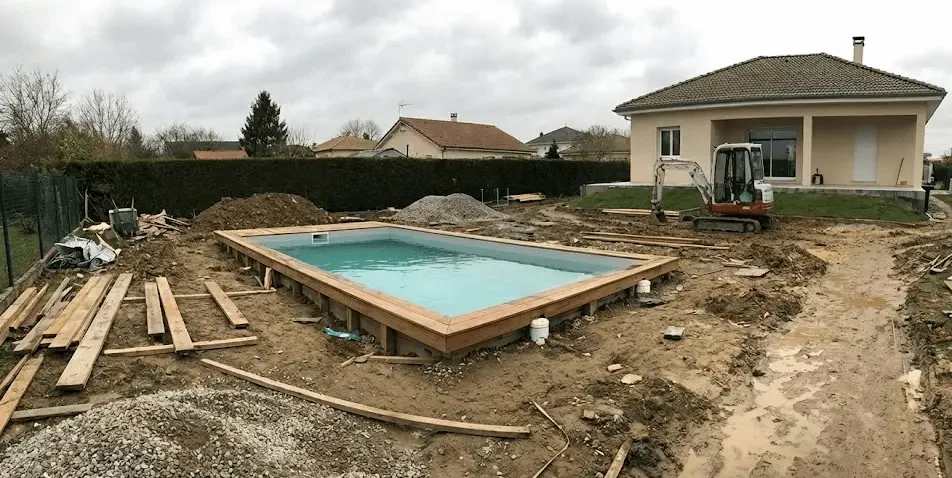 Piscine semi-enterrée