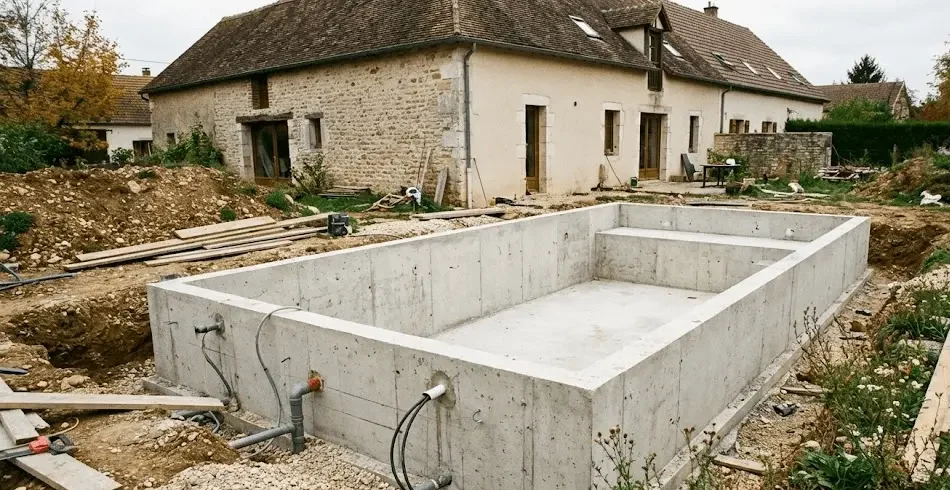 Piscine béton coulé