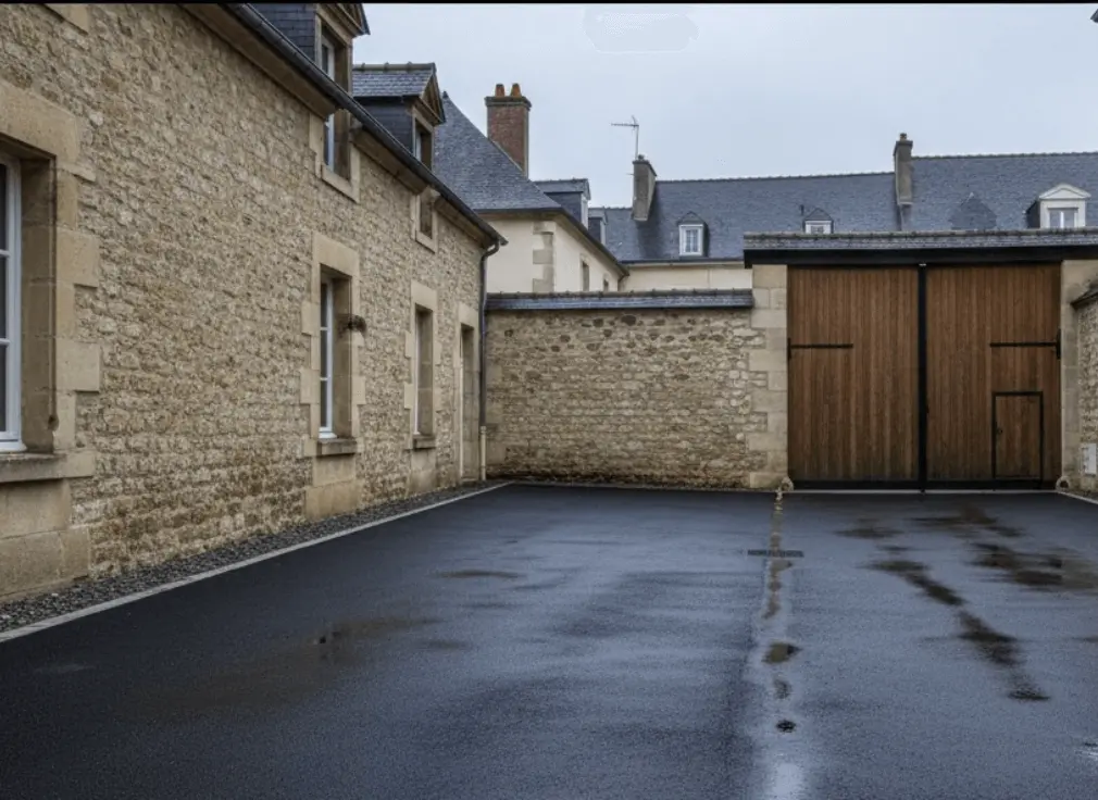 Cour en enrobé noir à chaud Dijon