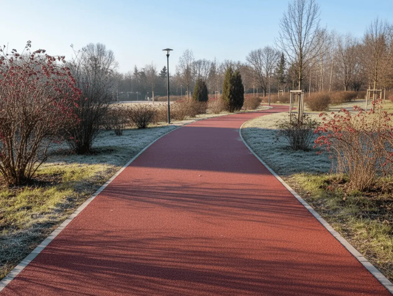 Allée de jardin enrobé rouge Côte d'Or