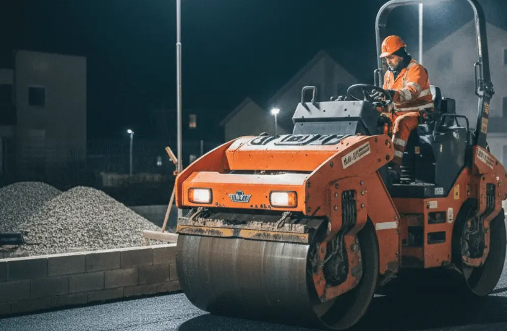 Compactage d'enrobé à chaud